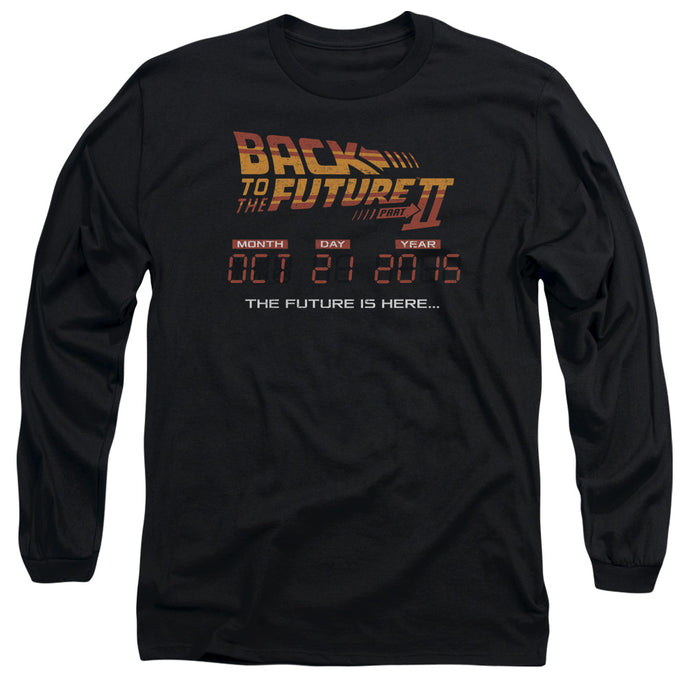 Back To The Future II Future Is Here Mens Long Sleeve Shirt Black