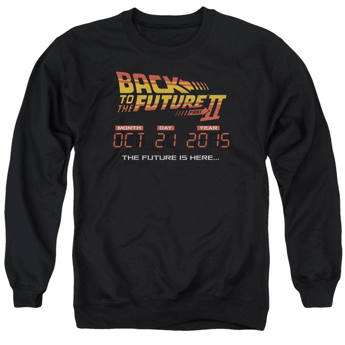 Back To The Future II Future Is Here Mens Crewneck Sweatshirt Black
