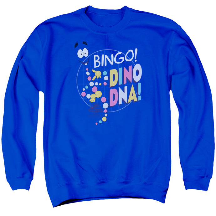 Jurassic Park Bingo Dino DNA Mens Crewneck Sweatshirt Royal Blue
