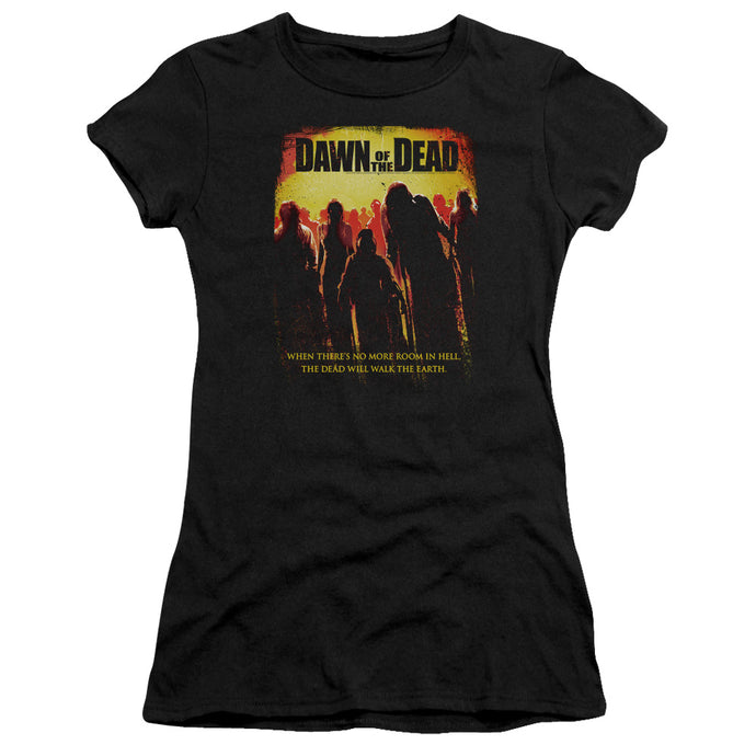 Dawn Of The Dead Title Junior Sheer Cap Sleeve Womens T Shirt Black
