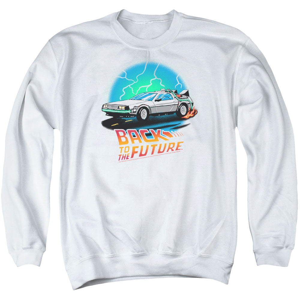 Back To The Future Airbrush Mens Crewneck Sweatshirt White