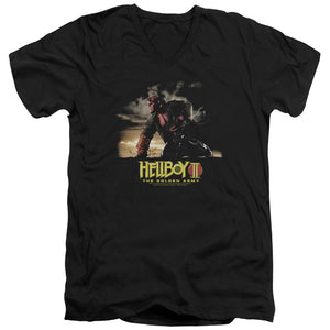 Hellboy II Poster Art Mens Slim Fit V-Neck T Shirt Black