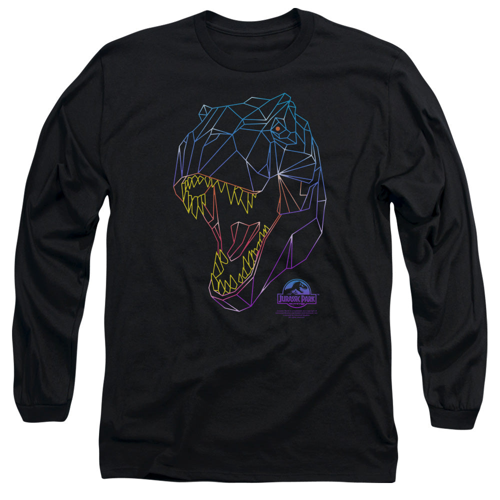 Jurassic Park Neon T-Rex Mens Long Sleeve Shirt Black