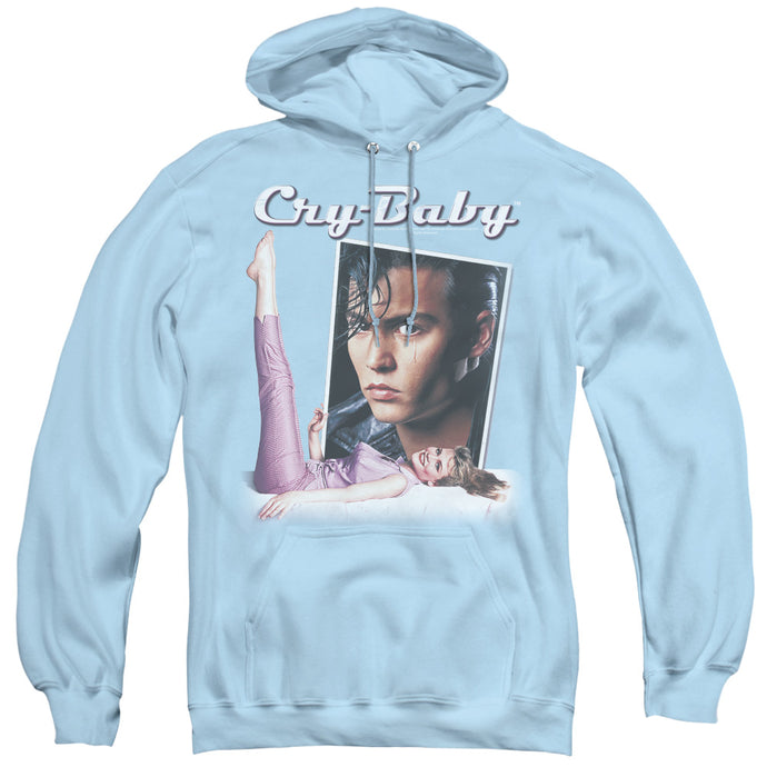 Cry Baby Title Mens Hoodie Light Blue