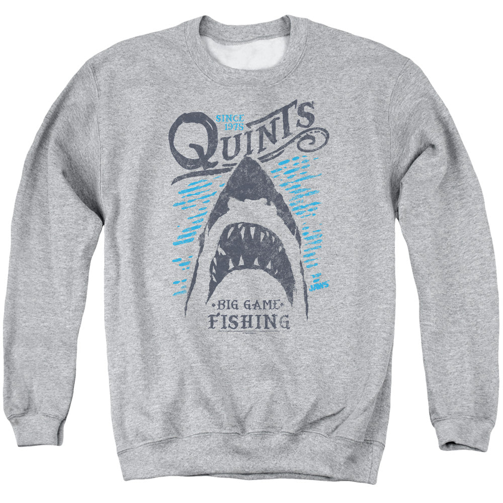 Jaws Big Game Fishing Mens Crewneck Sweatshirt Athletic Heather