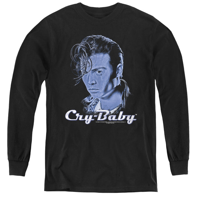 Cry Baby King Cry Baby Long Sleeve Kids Youth T Shirt Black