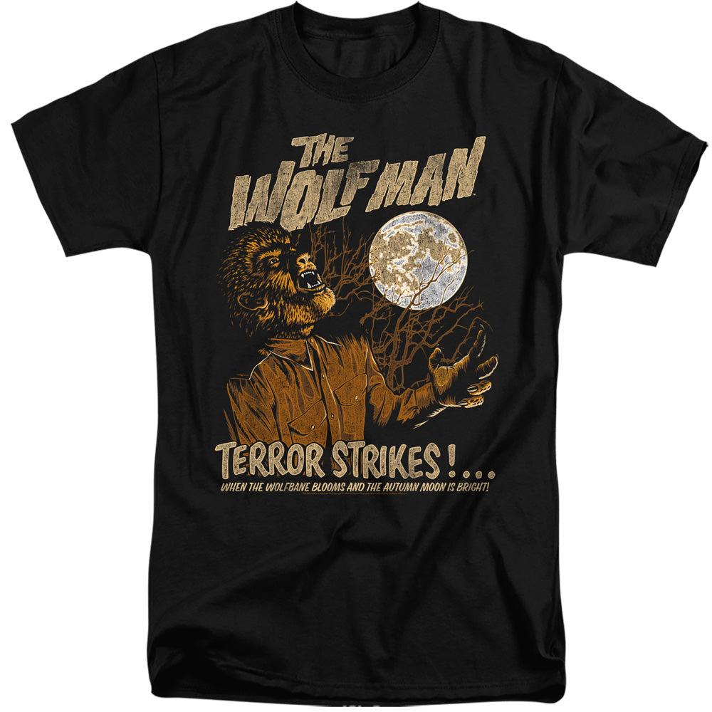 Universal Monsters Terror Strikes Mens Tall T Shirt Black