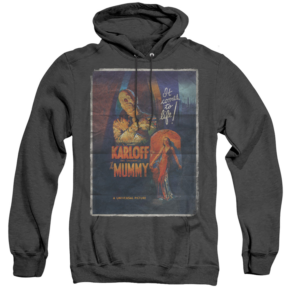 Universal Monsters Mummy One Sheet Heather Mens Hoodie Black