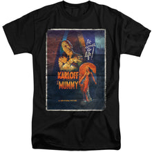 Load image into Gallery viewer, Universal Monsters Mummy One Sheet Mens Tall T Shirt Black