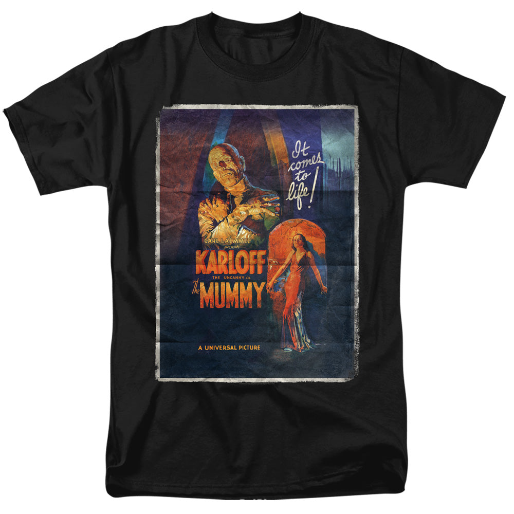 Universal Monsters Mummy One Sheet Mens T Shirt Black Officially Licensed