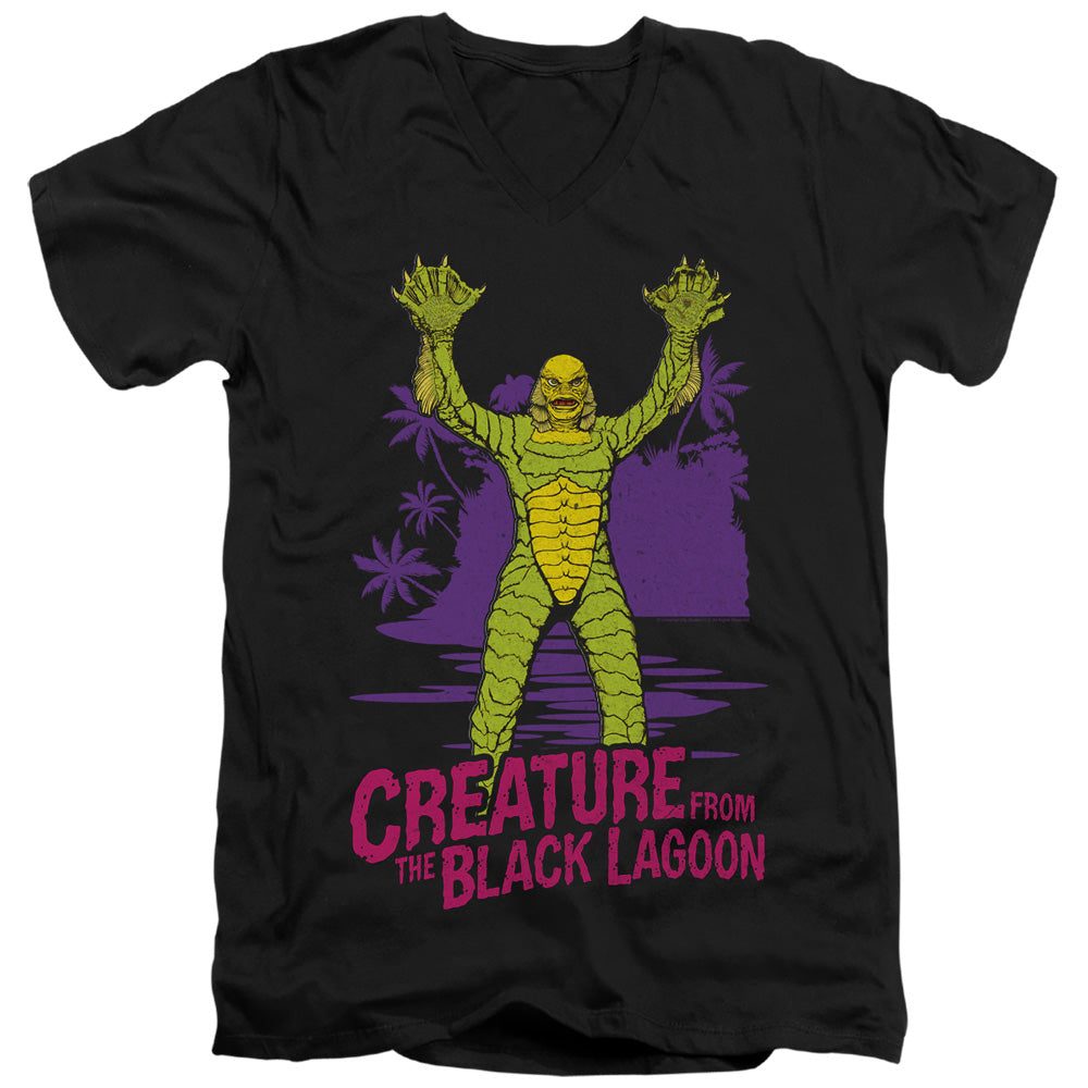 Universal Monsters From Forbidden Depths Mens Slim Fit V-Neck T Shirt Black