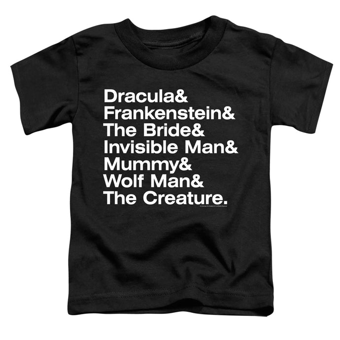 Universal Monsters Ampersand Monsters Toddler Kids Youth T Shirt Black