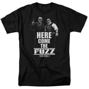 Hot Fuzz Here Come The Fuzz Mens T Shirt Black