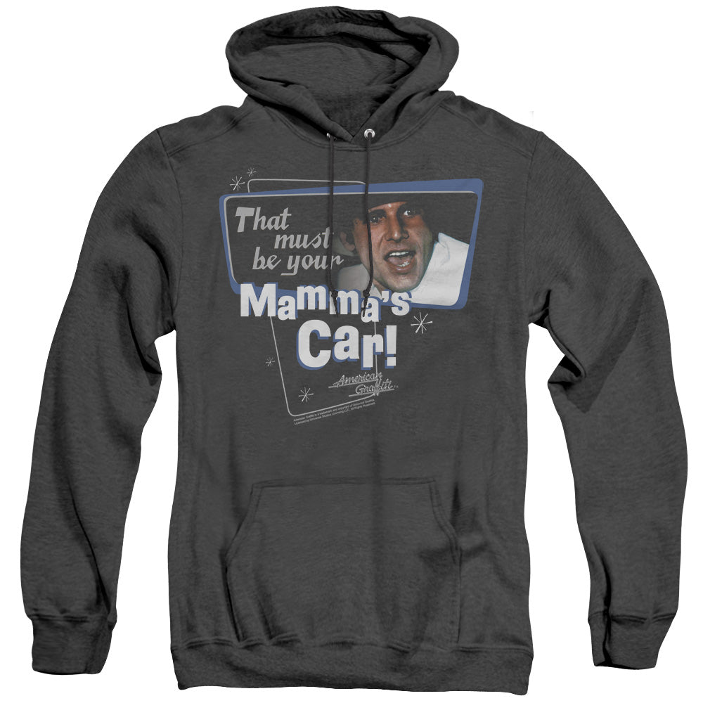 American Grafitti Mammas Car Mens Heather Hoodie Black Officially Licensed