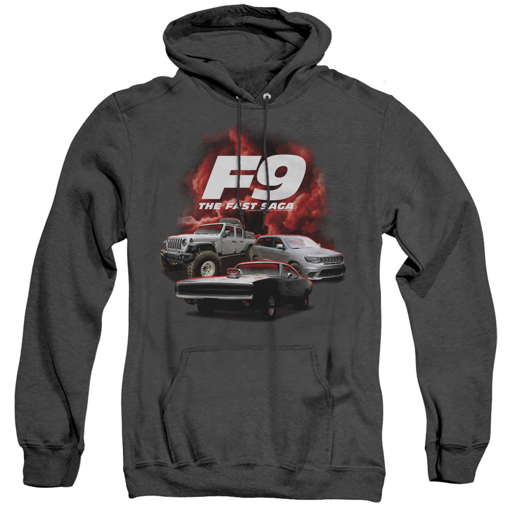 Fast And The Furious 9 Car Group Mens Heather Hoodie Black Officially Licensed