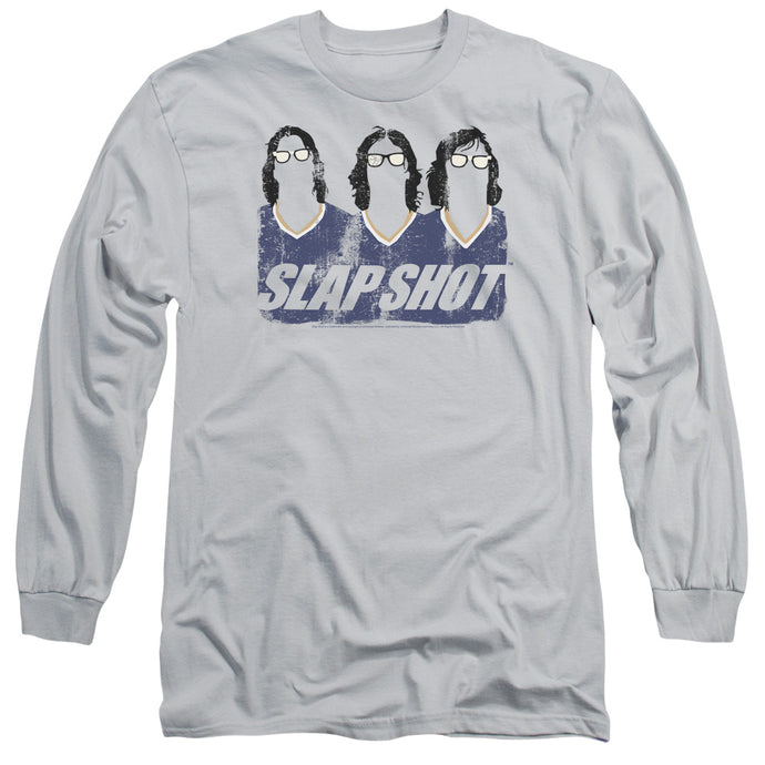 Slap Shot Brothers Mens Long Sleeve Shirt Silver
