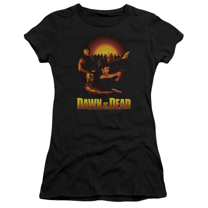 Dawn Of The Dead Dawn College Junior Sheer Cap Sleeve Womens T Shirt Black