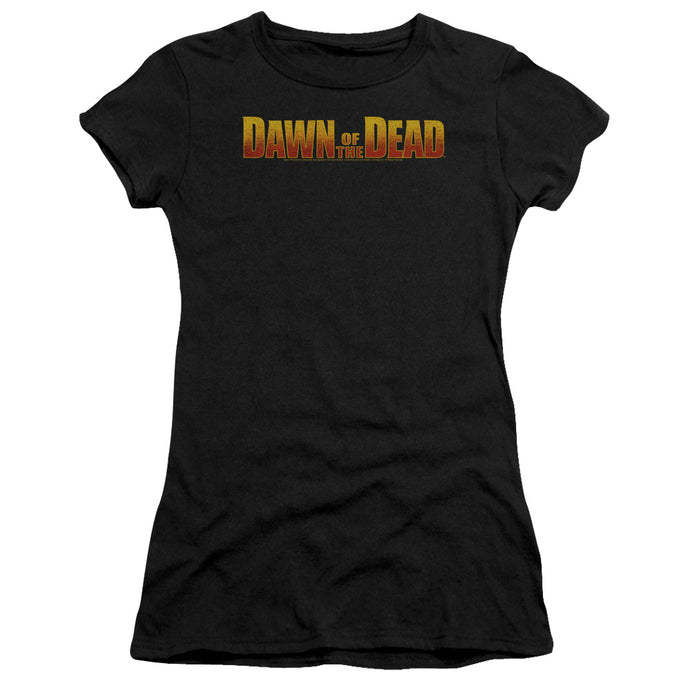 Dawn Of The Dead Dawn Logo Junior Sheer Cap Sleeve Womens T Shirt Black
