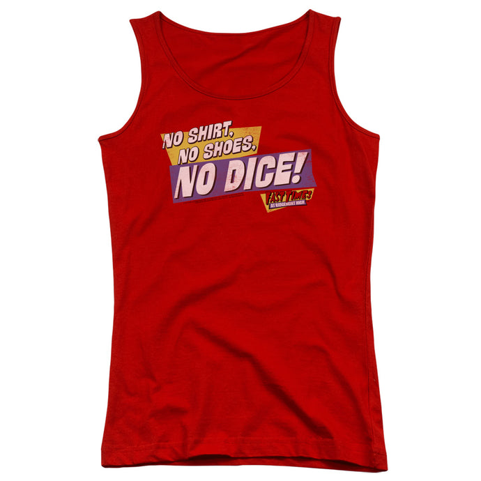 Fast Times at Ridgemont High No Dice Womens Tank Top Shirt Red