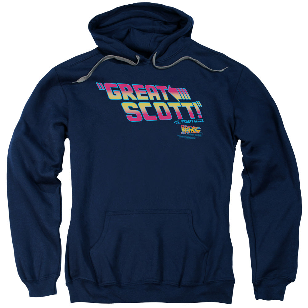 Back To The Future Great Scott Mens Hoodie Navy Blue