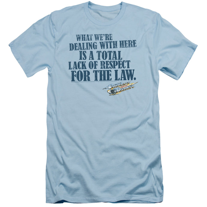 Smokey And The Bandit Lack Of Respect Slim Fit Mens T Shirt Light Blue