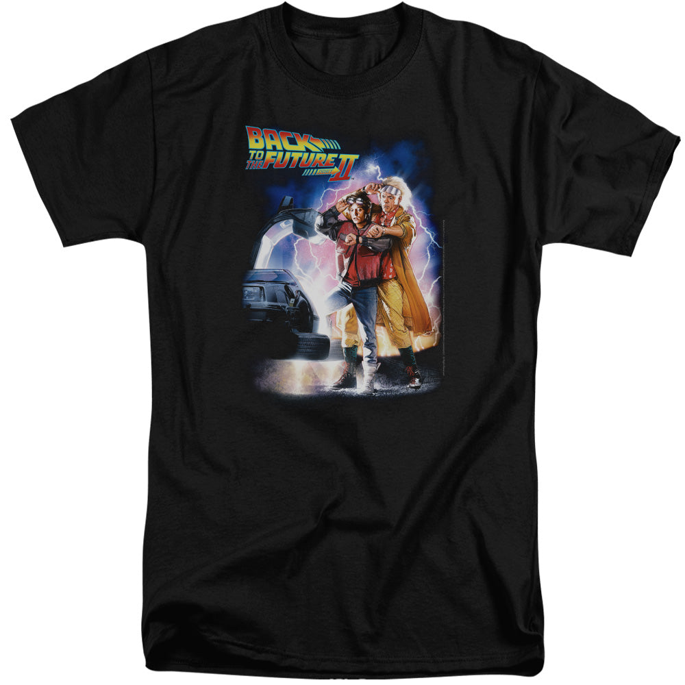 Back To The Future Ii Poster Mens Tall T Shirt Black Black Officially Licensed