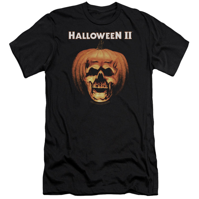 Halloween II Pumpkin Shell Slim Fit Mens T Shirt Black