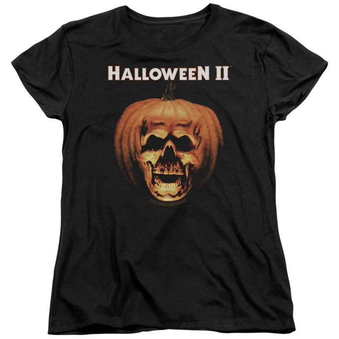 Halloween II Pumpkin Shell Womens T Shirt Black