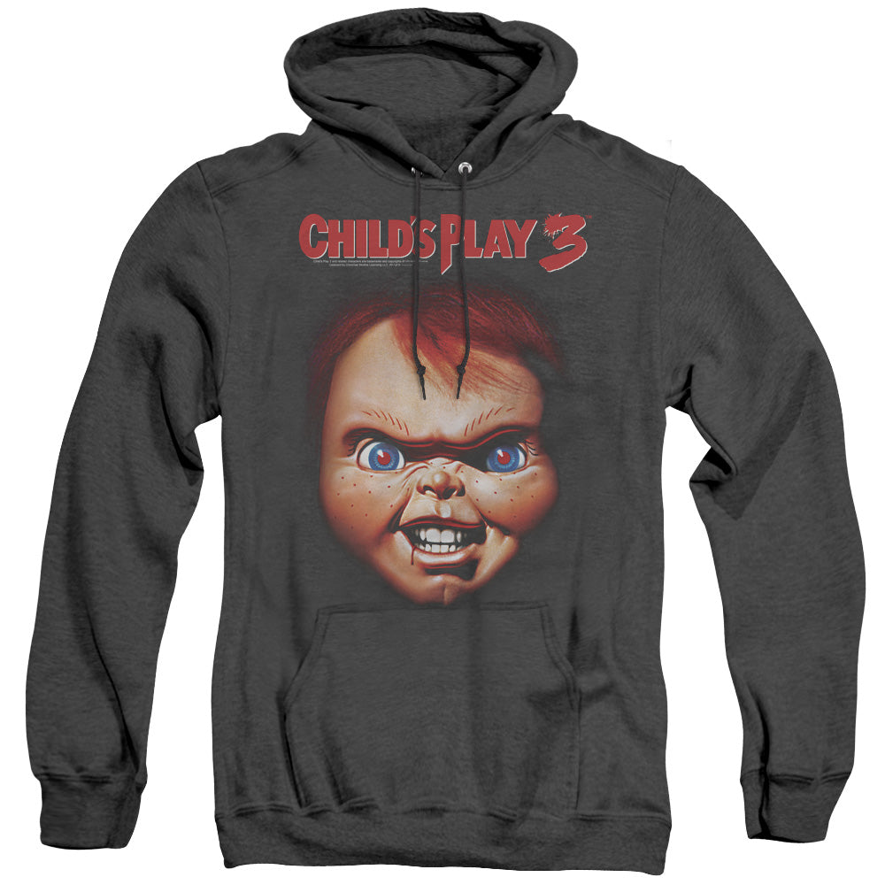 Childs Play 3 Chucky Mens Heather Hoodie Black Officially Licensed