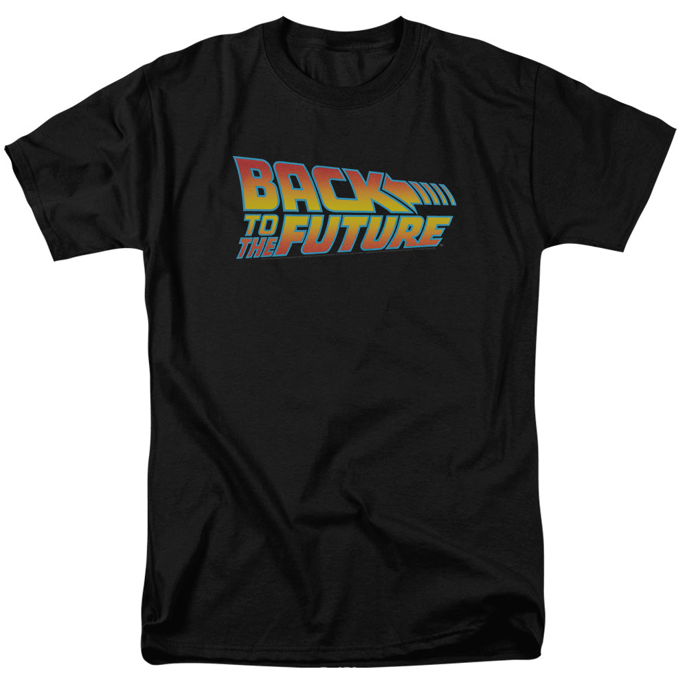 Back To The Future Logo Mens T Shirt Black Black Officially Licensed