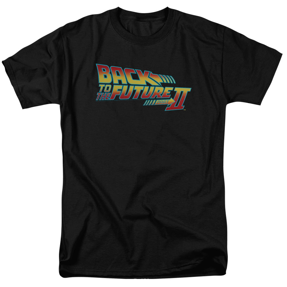 Back To The Future Ii Logo Mens T Shirt Black Black Officially Licensed