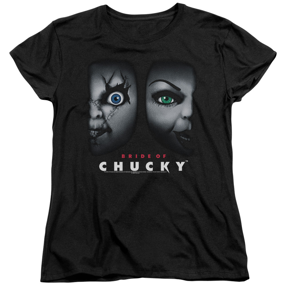 Bride Of Chucky Happy Couple Womens T Shirt Black