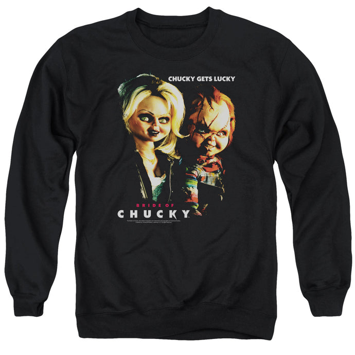 Bride Of Chucky Chucky Gets Lucky Mens Crewneck Sweatshirt Black