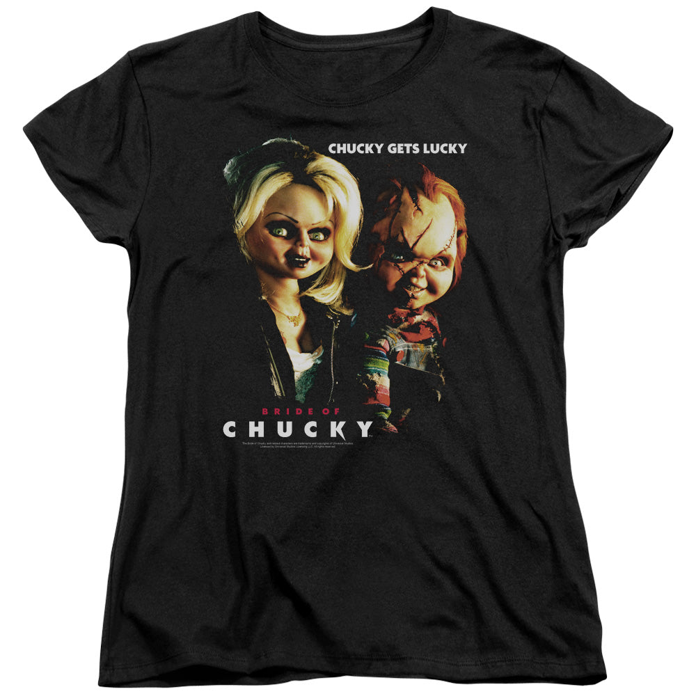 Bride Of Chucky Chucky Gets Lucky Womens T Shirt Black
