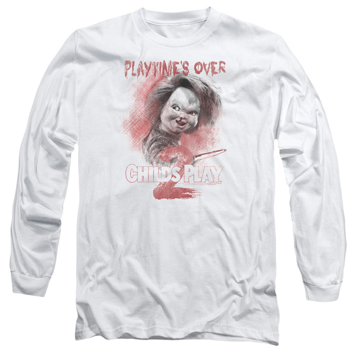 Childs Play 2 Playtimes Over Mens Long Sleeve Shirt White