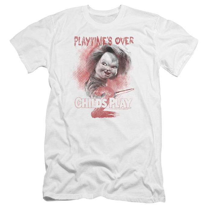 Childs Play 2 Playtimes Over Premium Bella Canvas Slim Fit Mens T Shirt White
