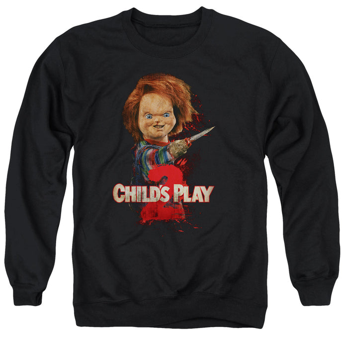Childs Play 2 Heres Chucky Mens Crewneck Sweatshirt Black