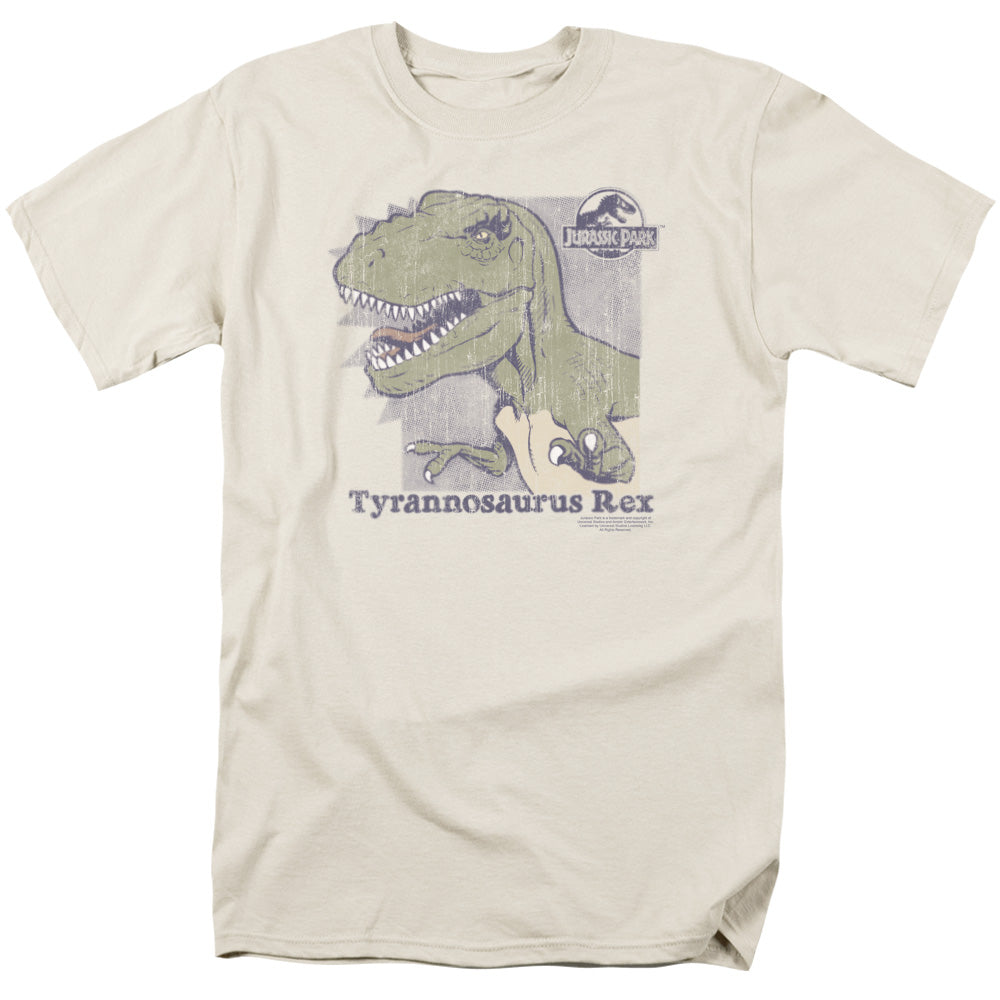 Jurassic Park Retro Rex Mens T Shirt Cream