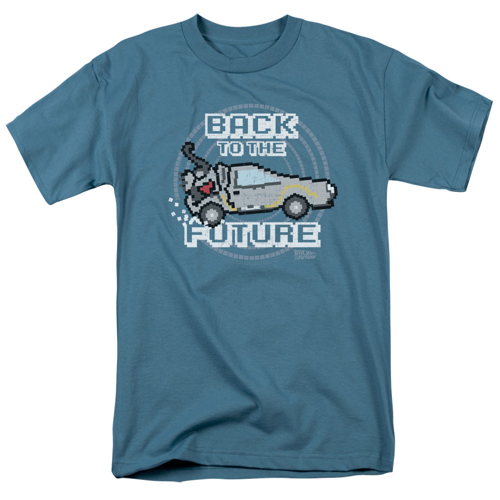 Back To The Future 8 Bit Future Mens T Shirt Slate