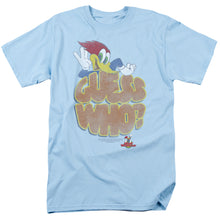 Load image into Gallery viewer, Woody Woodpecker Guess Who Mens T Shirt Light Blue