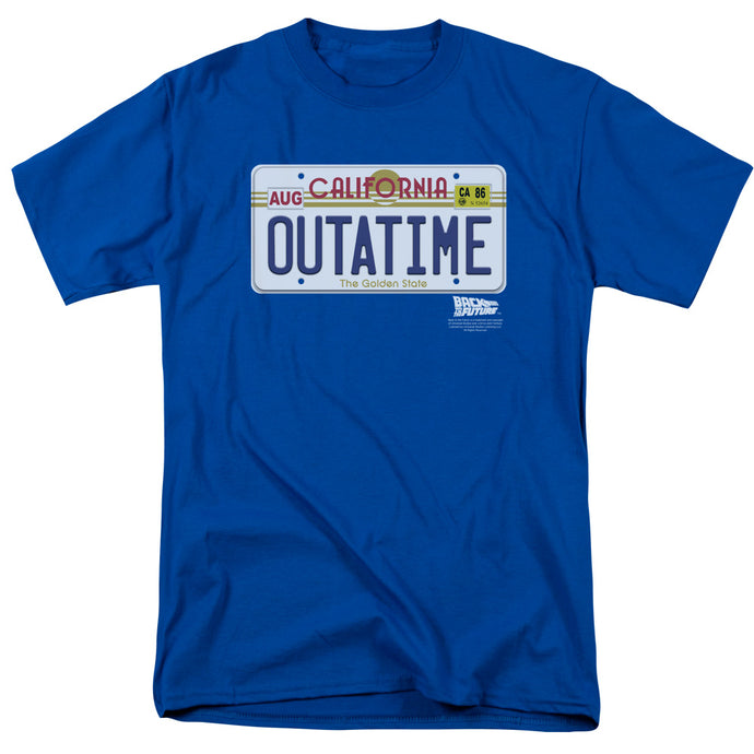 Back To The Future Outatime Plate Mens T Shirt Royal Blue