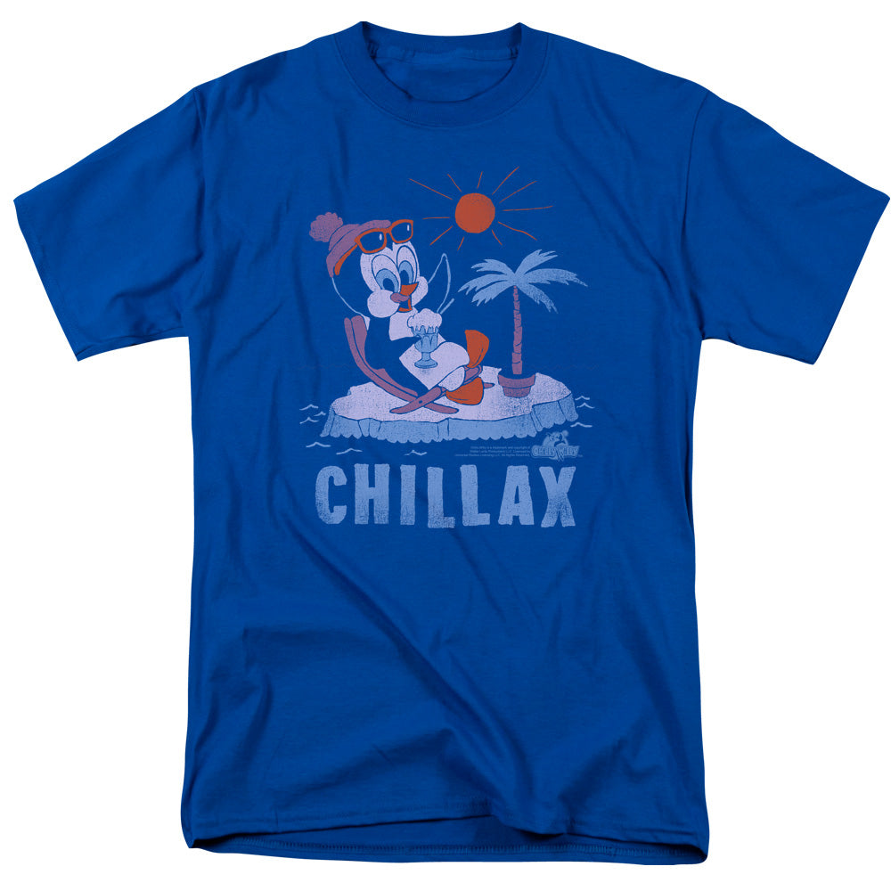 Chilly Willy Chillax Mens T Shirt Royal Blue Royal Blue Officially Licensed