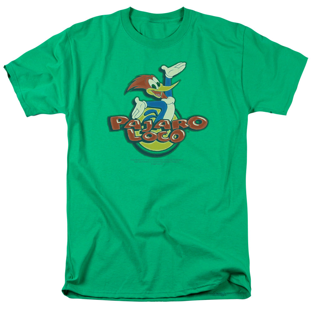 Woody Woodpecker Loco Mens T Shirt Kelly Green Officially Licensed