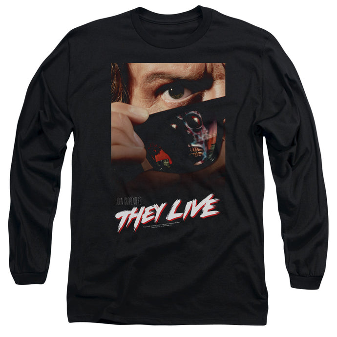 They Live Poster Mens Long Sleeve Shirt Black