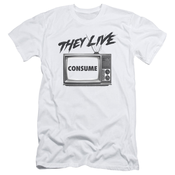 They Live Consume Slim Fit Mens T Shirt White