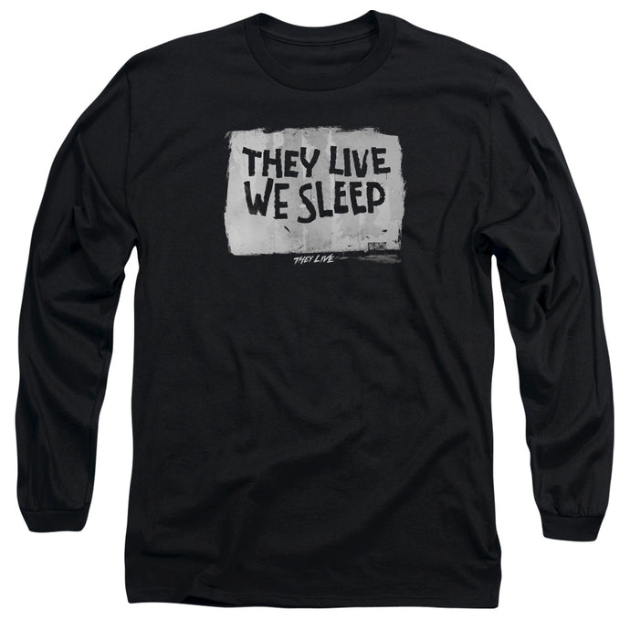 They Live We Sleep Mens Long Sleeve Shirt Black