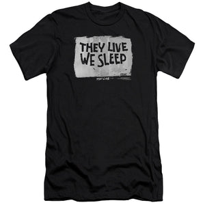 They Live We Sleep Slim Fit Mens T Shirt Black