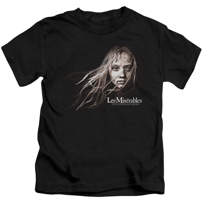 Les Miserables Cosette Face Juvenile Kids Youth T Shirt Black