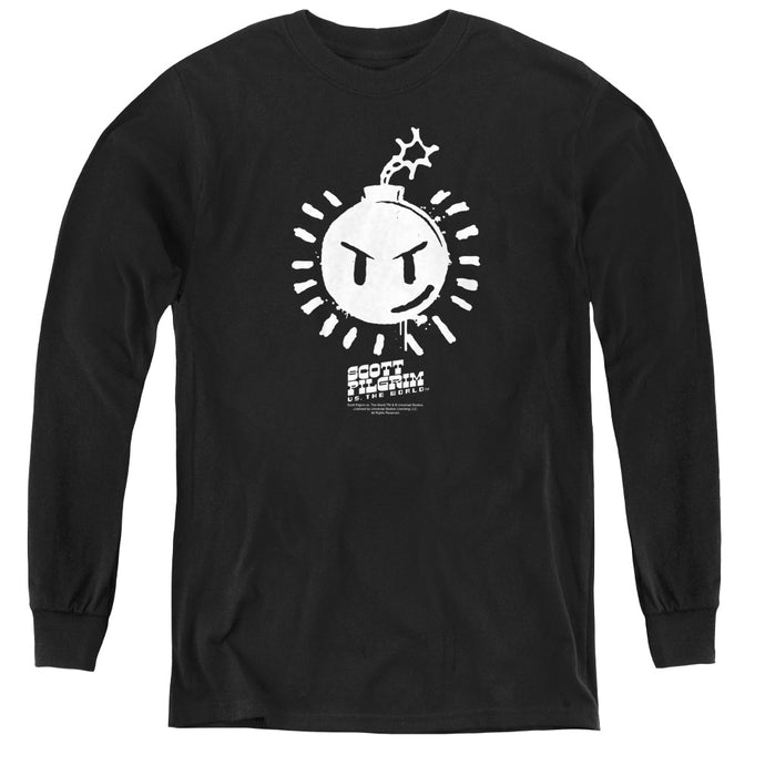 Scott Pilgrim Vs The World Sex Bob Omb Logo Long Sleeve Kids Youth T Shirt Black