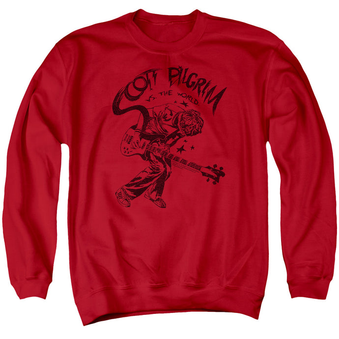 Scott Pilgrim Vs The World Rockin Mens Crewneck Sweatshirt Red